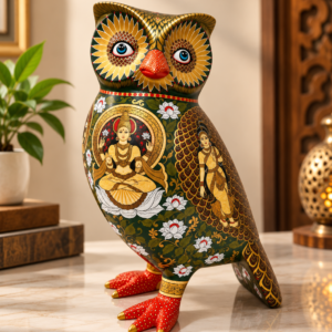 Wooden Owl Figurine